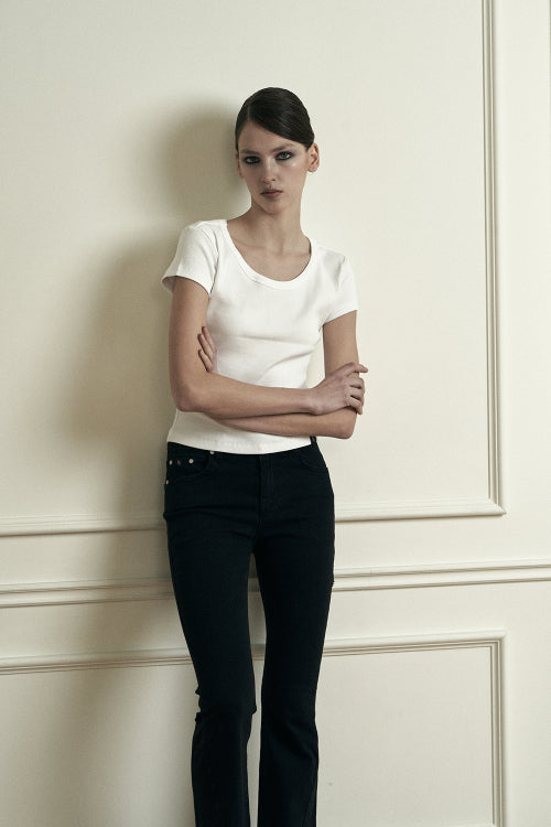 Plain Lip Short Sleeve White