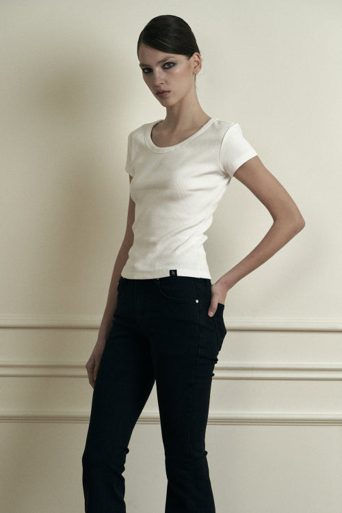 Plain Lip Short Sleeve White