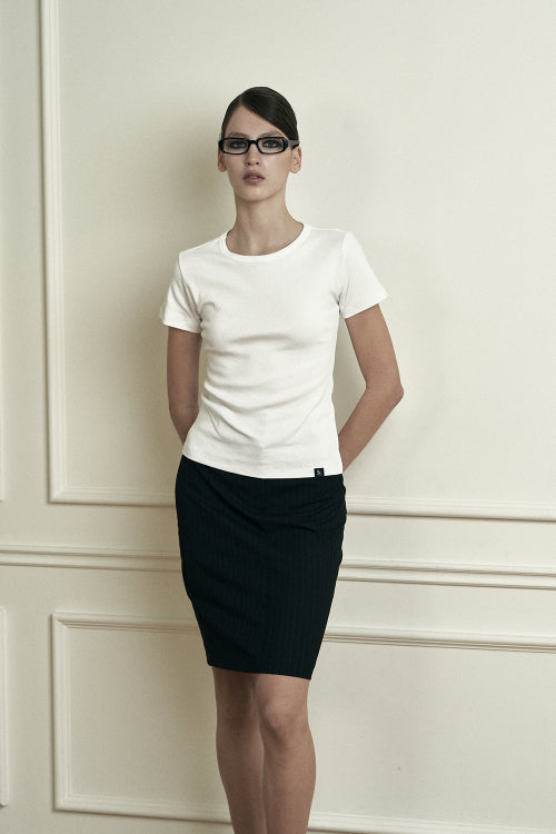 plain basic short sleeve white