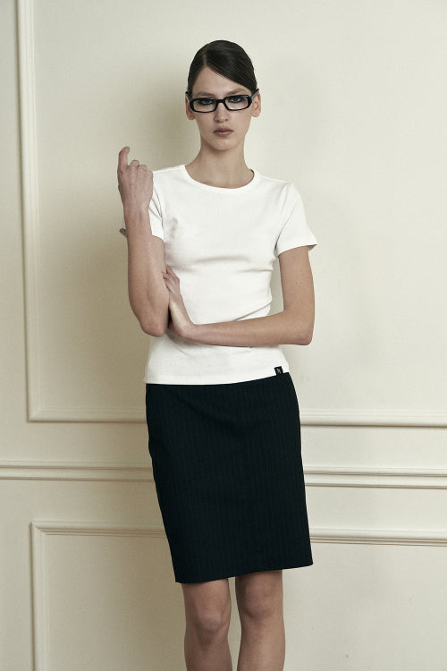 plain basic short sleeve white