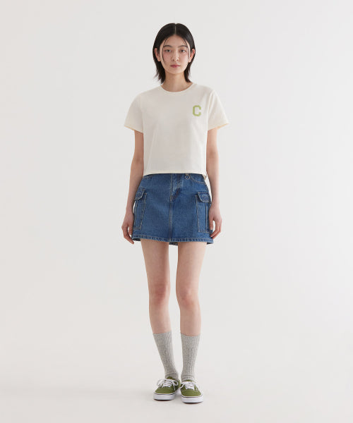 (W) C-LOGO CROP FIT T-SHIRT
