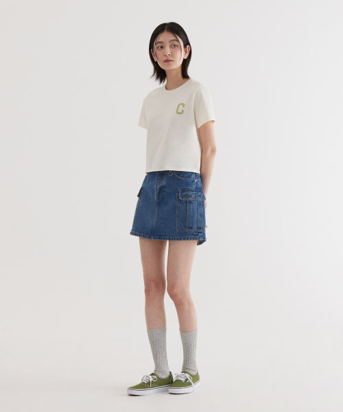 (W) C-LOGO CROP FIT T-SHIRT