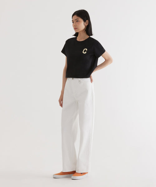 (W) C-LOGO CROP FIT T-SHIRT