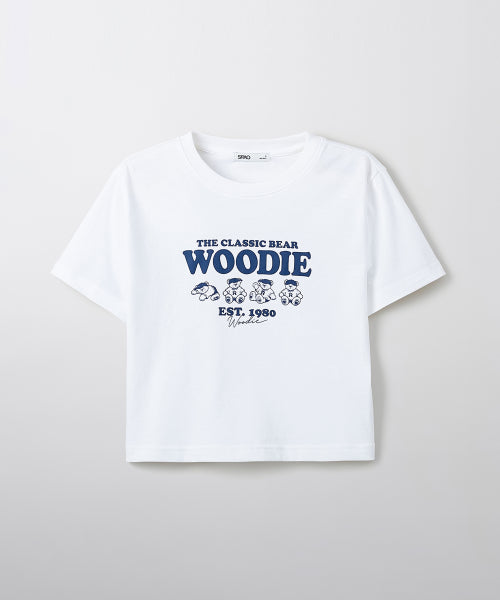 (Woody) Cropped short-sleeved T-shirt (SRPF24G54RE)_SRPF37G52