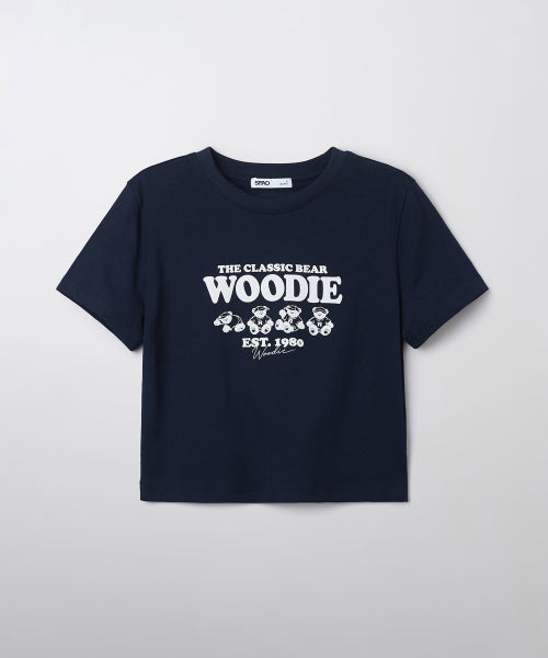 (Woody) Cropped short-sleeved T-shirt (SRPF24G54RE)_SRPF37G52