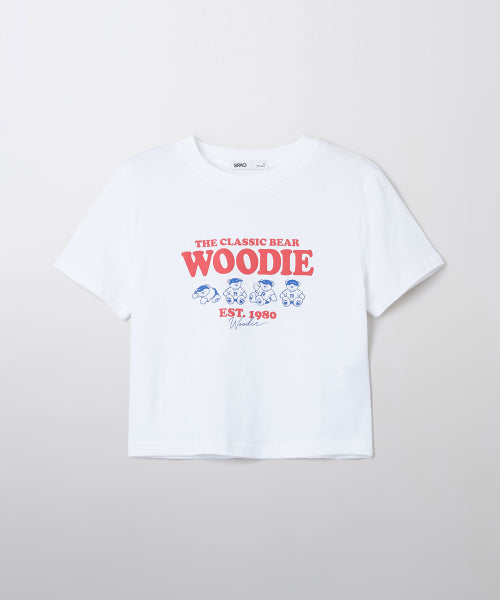 (Woody) Cropped short-sleeved T-shirt (SRPF24G54RE)_SRPF37G52