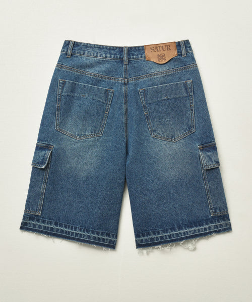 Cargo Bermuda Denim Shorts Blue