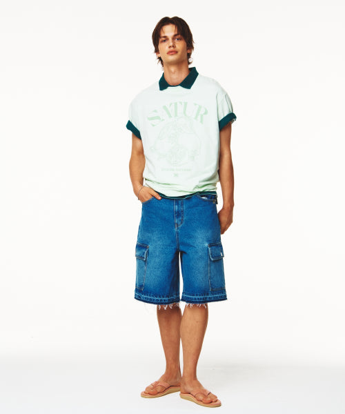Cargo Bermuda Denim Shorts Blue