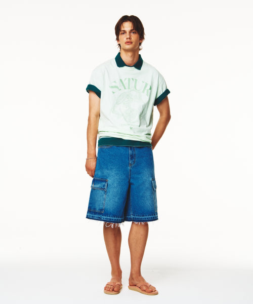 Cargo Bermuda Denim Shorts Blue