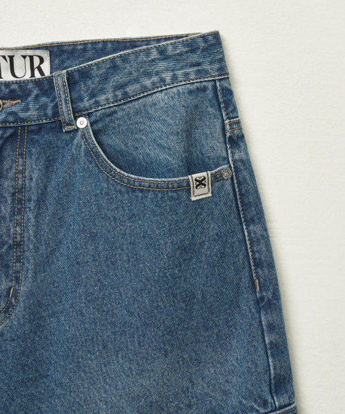 Cargo Bermuda Denim Shorts Blue