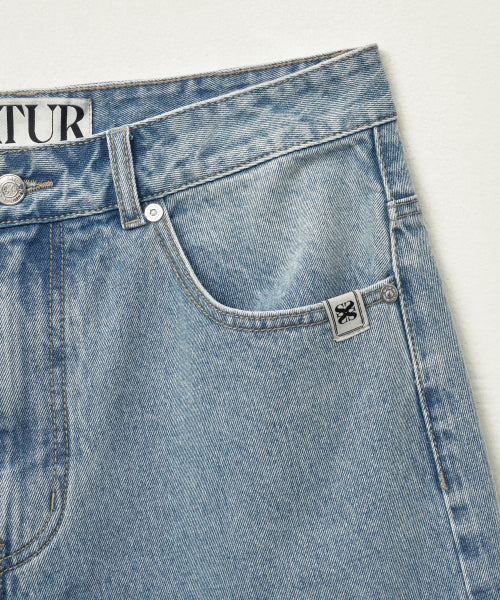 Cargo Bermuda Denim Shorts Light Blue