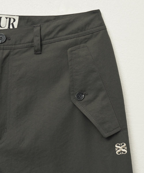 Wide String Cargo Pants Charcoal