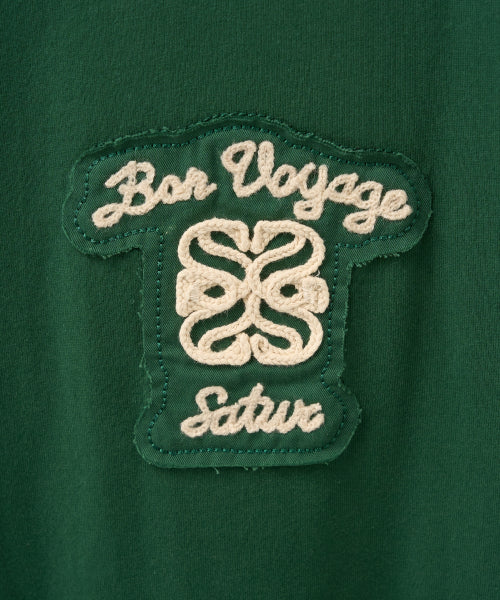 Bon Voyage Raw-Cut Applique T-Shirt Deep Green