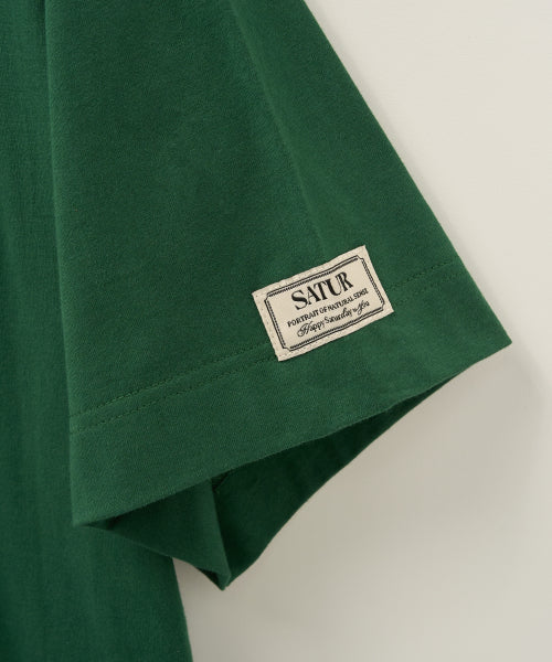 Bon Voyage Raw-Cut Applique T-Shirt Deep Green