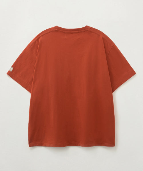 Bon Voyage Raw-Cut Applique T-Shirt Brick Orange