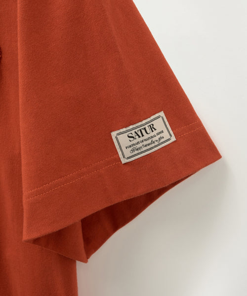 Bon Voyage Raw-Cut Applique T-Shirt Brick Orange