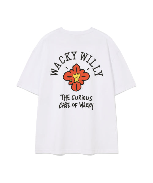 Flower Khaki Short-Sleeved T-Shirt White