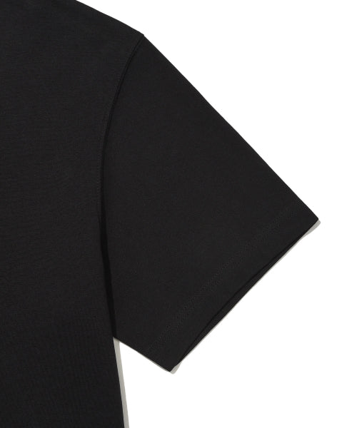 Flower Khaki Short-Sleeved T-Shirt Black
