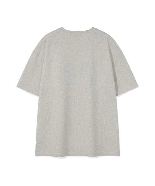 Bear printed short-sleeved T-shirt light gray