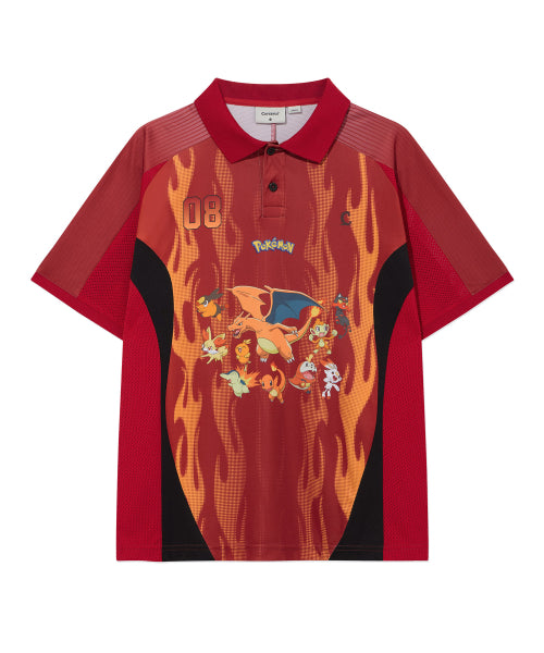 POKEMON SPIN JERSEY COLLAR T-SHIRT