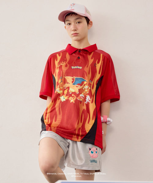 POKEMON SPIN JERSEY COLLAR T-SHIRT
