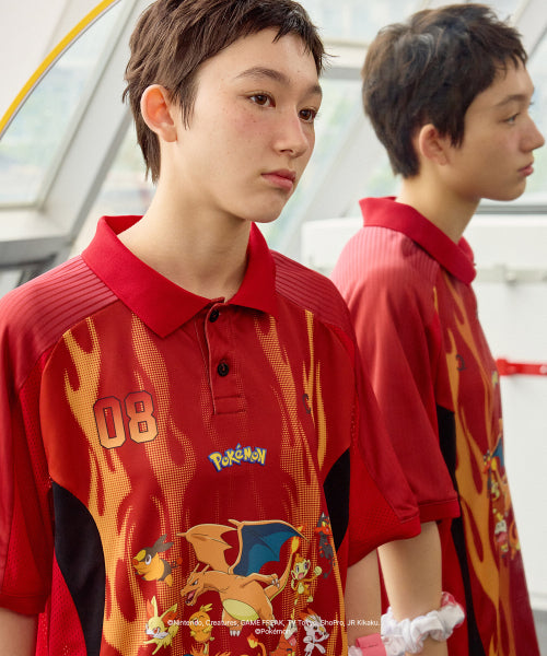 POKEMON SPIN JERSEY COLLAR T-SHIRT
