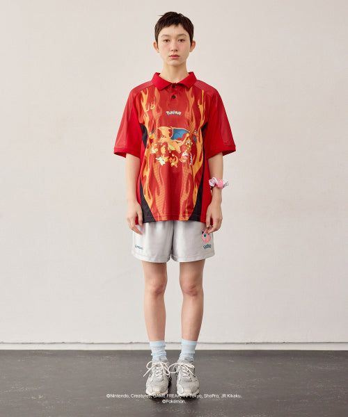 POKEMON SPIN JERSEY COLLAR T-SHIRT