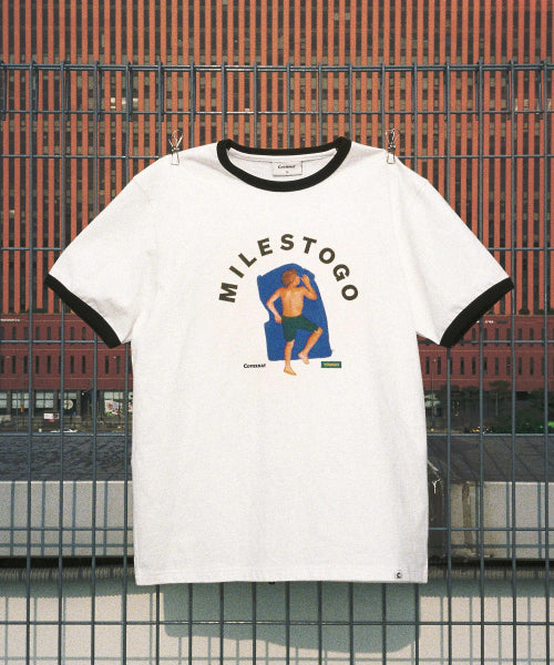 [YOSIGO] SUNBATHING RINGER T-SHIRT