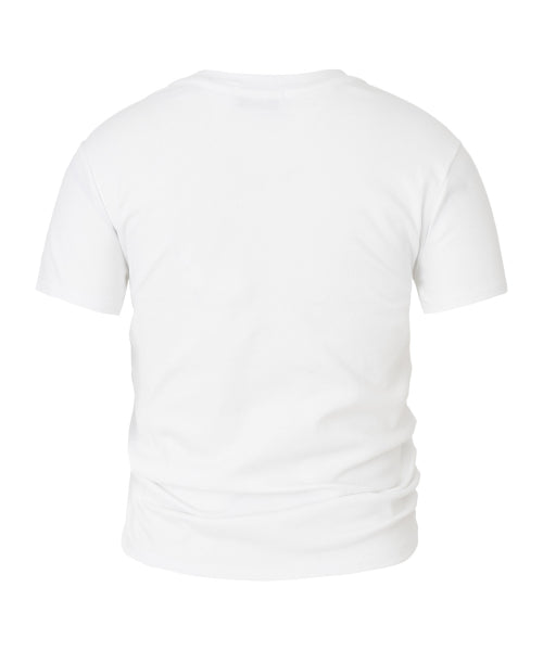 Freya Graphic Shirring T-shirt [WHITE]