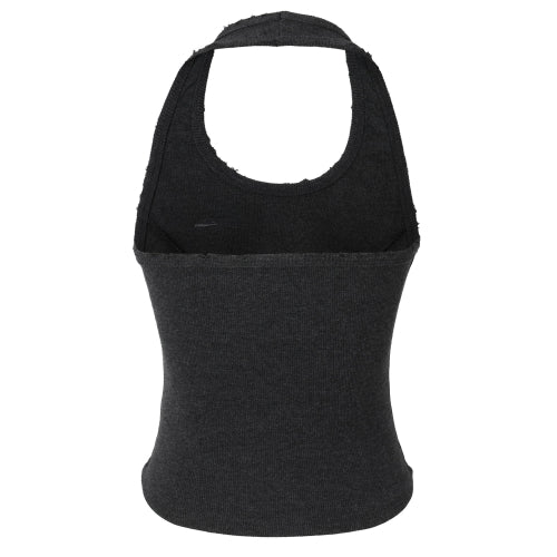 Damage Stud Halter Top (charcoal)