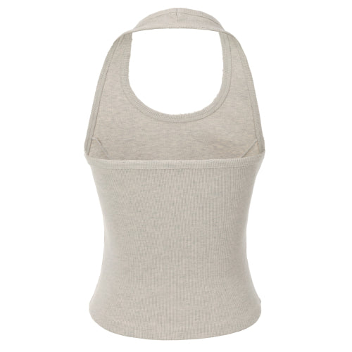 Damage Stud Halter Top (beige)