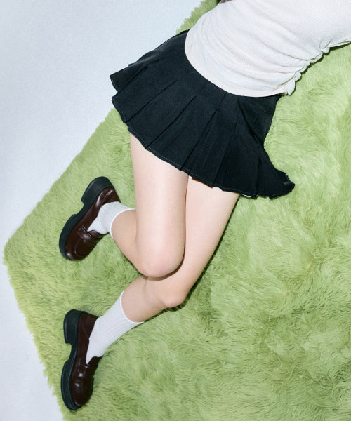 Julia Pleats Skirt Pants [BLACK]