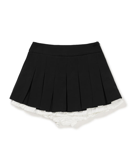 Julia Pleats Skirt Pants [BLACK]
