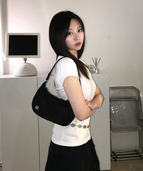 Mini Hobo Shoulder Bag Black