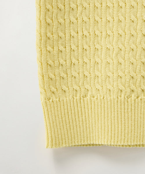 (W) Cable Knit Sleeveless Top Yellow