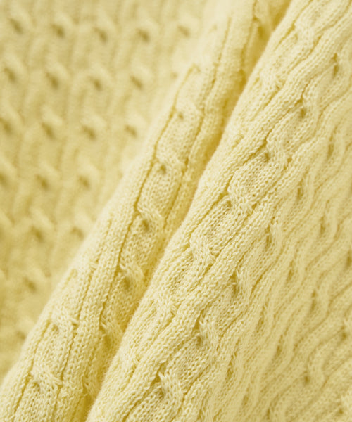 (W) Cable Knit Sleeveless Top Yellow
