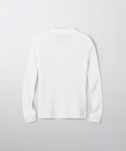 [Merino Wool Blend] Lip Polo Collar Cardigan_SPCKF49W03