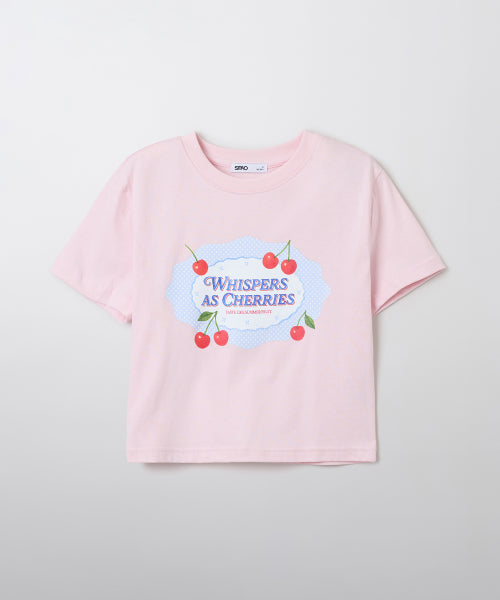 Cherry cropped short-sleeved T-shirt_SRPF37G72