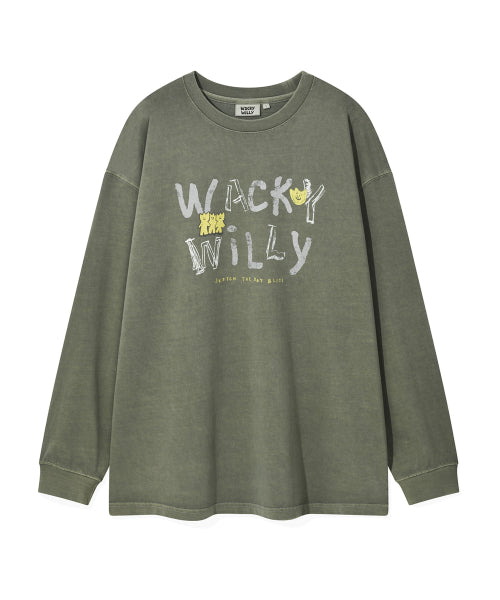 Dying Graphic Long Sleeve Khaki