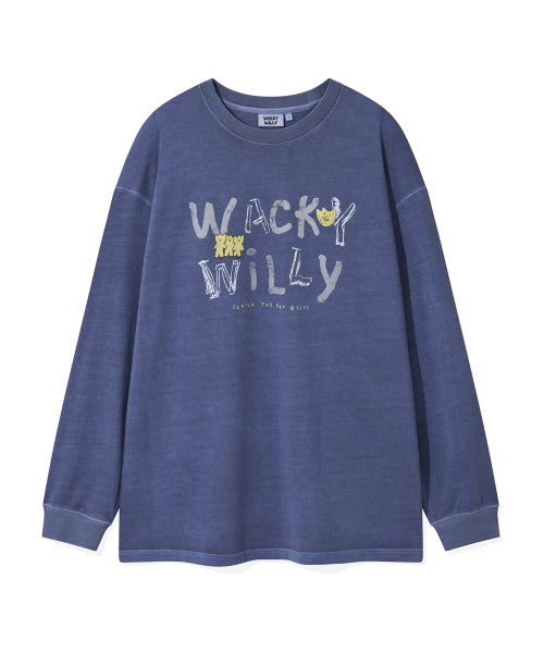 Dying Graphic Long Sleeve Blue