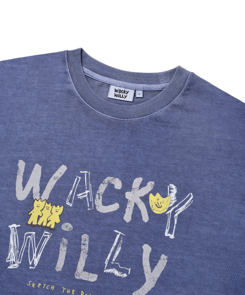 Dying Graphic Long Sleeve Blue
