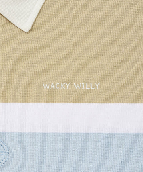 Women's Stripe Collar Long-Sleeved Beige