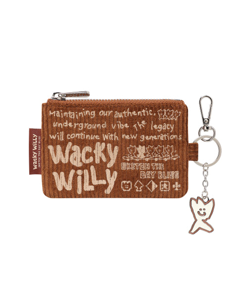 Kiki-ring Corduroy Pouch Brown