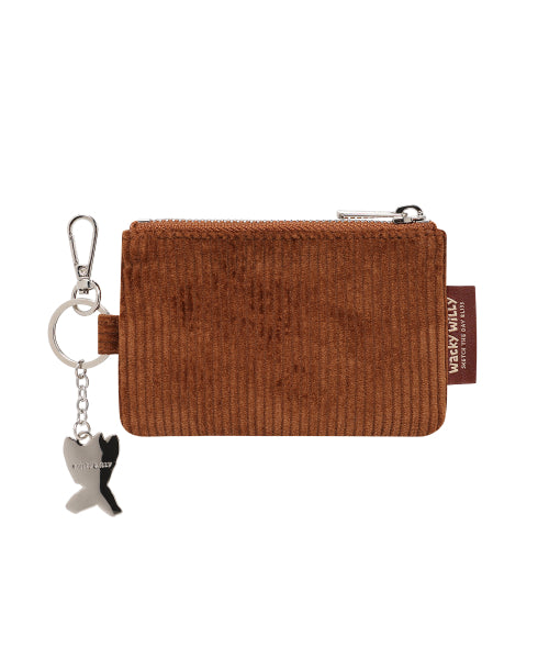 Kiki-ring Corduroy Pouch Brown