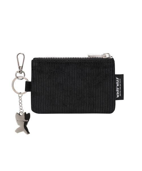 Kiki keyring corduroy pouch black