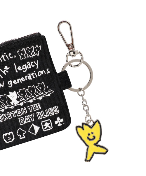 Kiki keyring corduroy pouch black