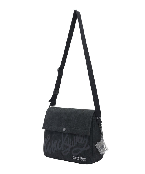 Crackwashing Mini Cross Bag Black
