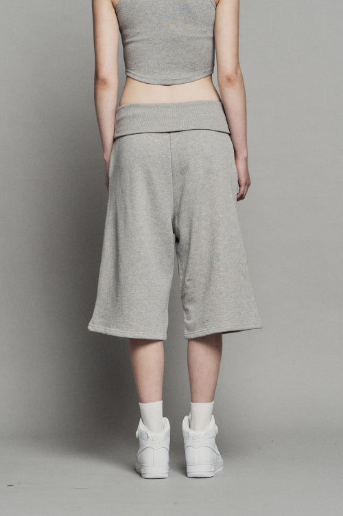 PLAIN PIGMENT FOLD BERMUDA SHORTS MELANGE