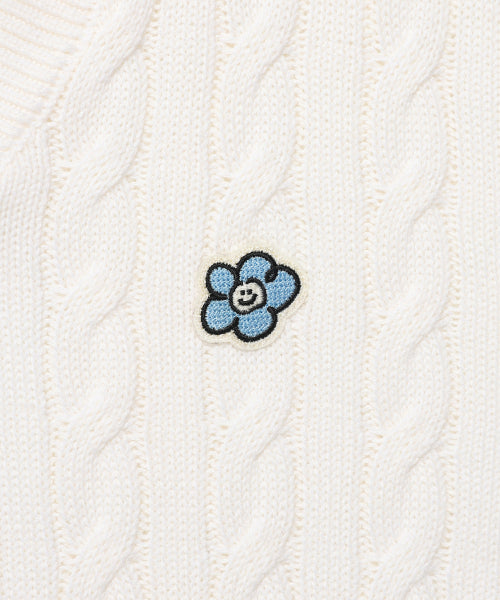 Women's Cable Open Cara Pullover Cream