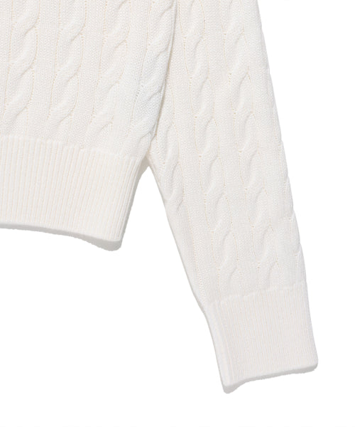 Women's Cable Open Cara Pullover Cream